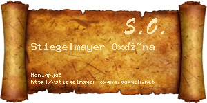 Stiegelmayer Oxána névjegykártya